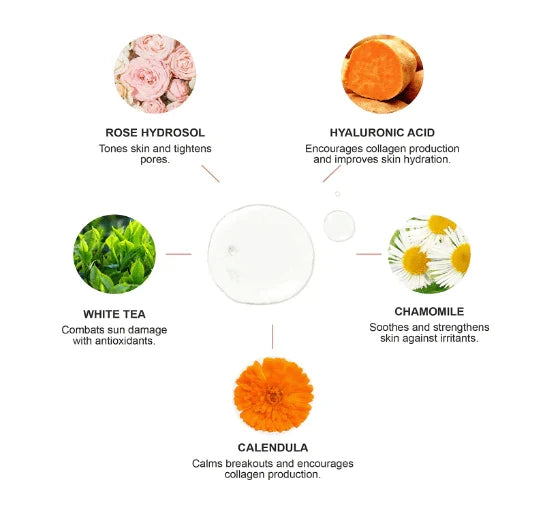 Rose & Hyaluronic Acid Serum Ingredients