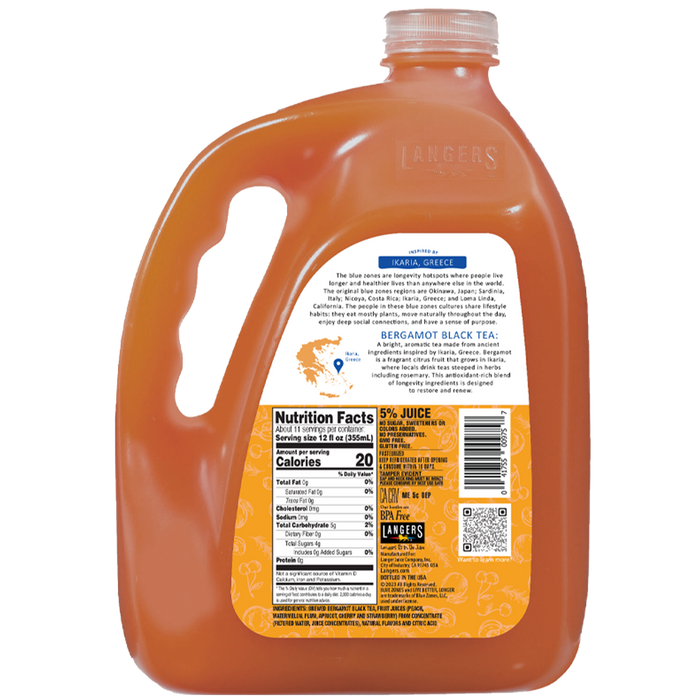 128oz Blue Zones Unsweetened Bergamot Black Tea