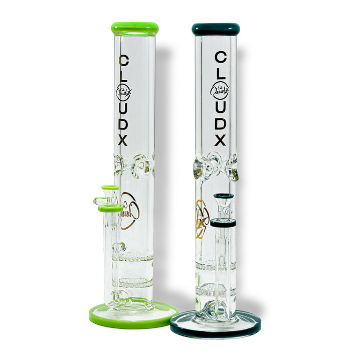 14 Double Honey Comb Straight Water Pipe By Cali Cloudx