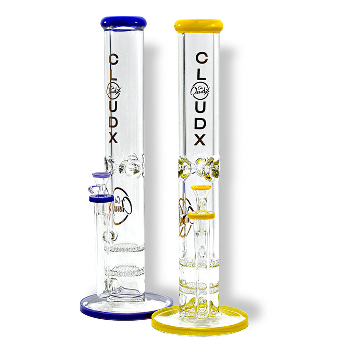 14 Double Honey Comb Straight Water Pipe By Cali Cloudx