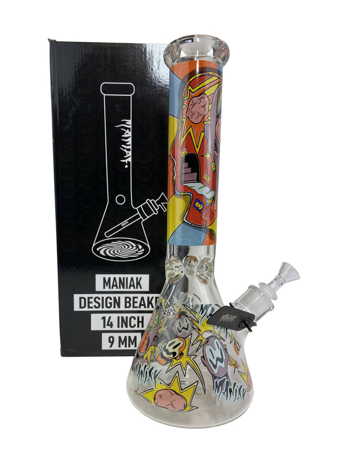 14 inch Maniak Graphic Beaker (9mm) MSRP - $89.99