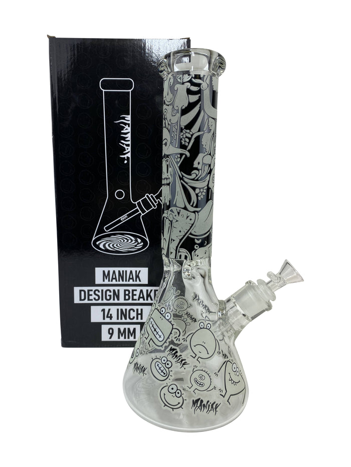 14 inch Maniak Graphic Beaker (9mm) MSRP - $89.99