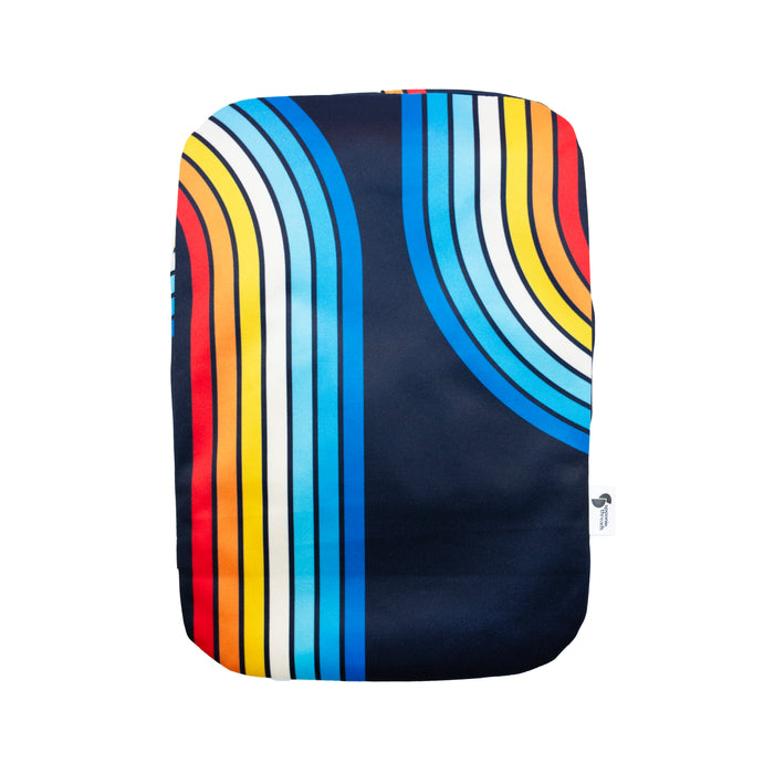 Back of Elastic Ostomy 70s Stripe Bag Cover