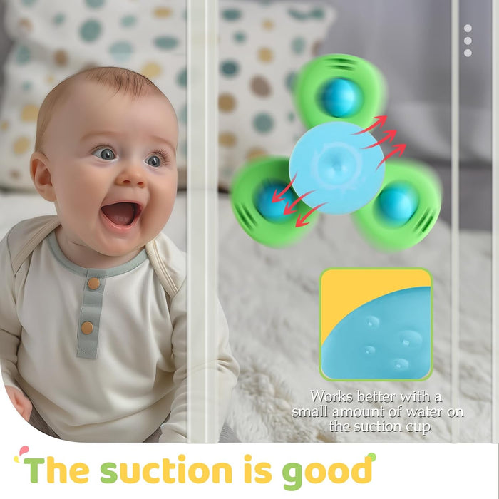 ALASOU 3-Pack Spinner Toy – Worry-Free Playtime for Parents of 1-3 Year Olds, Stays Put on Smooth Surfaces