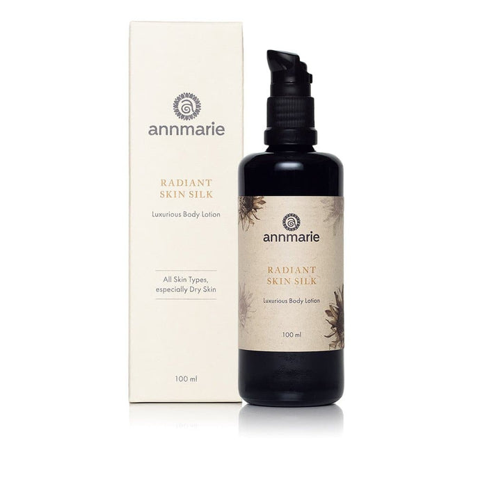 Annmarie Radiant Skin Silk Body Lotion with retail packaging and enhanced herb formula