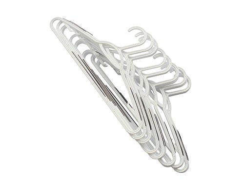 Anqi Dry Wet Plastic Hangers with Black Non-Slip Pads Clothes/Suit Hangers,Perfect for Dresses, Blouses and Pants, Shirts, Ties, Scarves and Sweaters,30 Pack