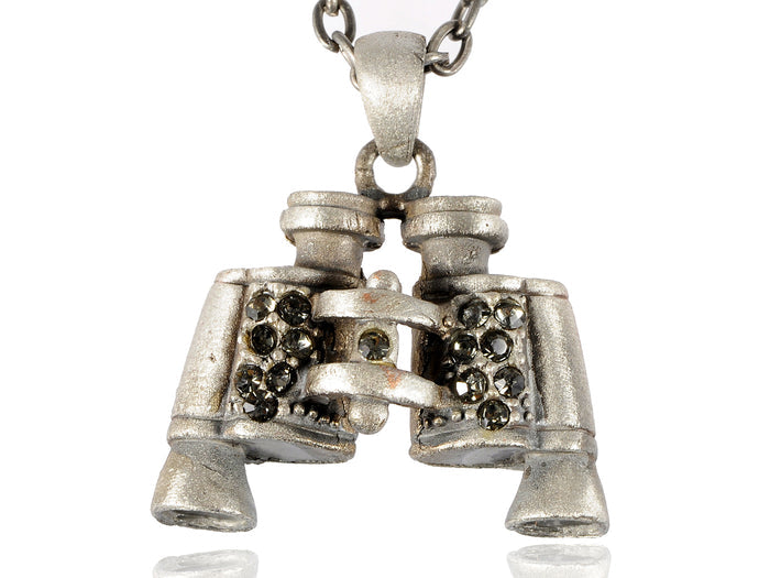 Binoculars Accent Design Pendant Necklace - ALILANG.COM