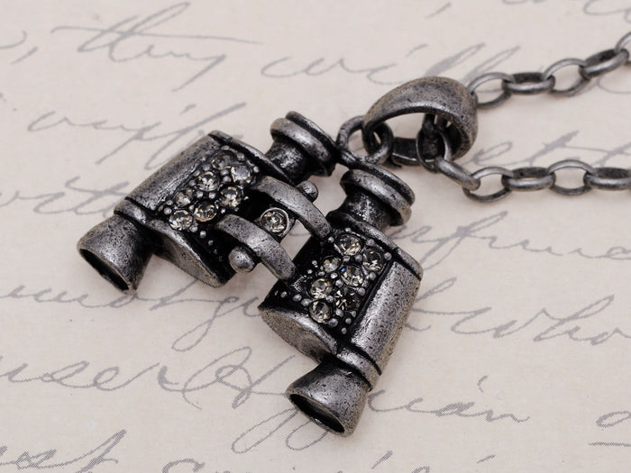 Binoculars Accent Design Pendant Necklace - ALILANG.COM