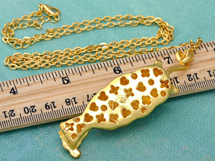 Black Enamel Stripe Tiger Pendant Necklace - ALILANG.COM