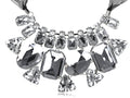 Black Gems Mesh Fabric Ribbon Bib Necklace - ALILANG.COM