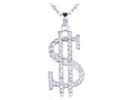 Bling Ice Dollar Sign Czech Huge Pendant Necklace - ALILANG.COM