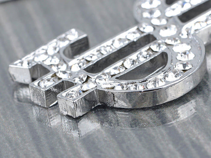 Bling Ice Dollar Sign Czech Huge Pendant Necklace - ALILANG.COM