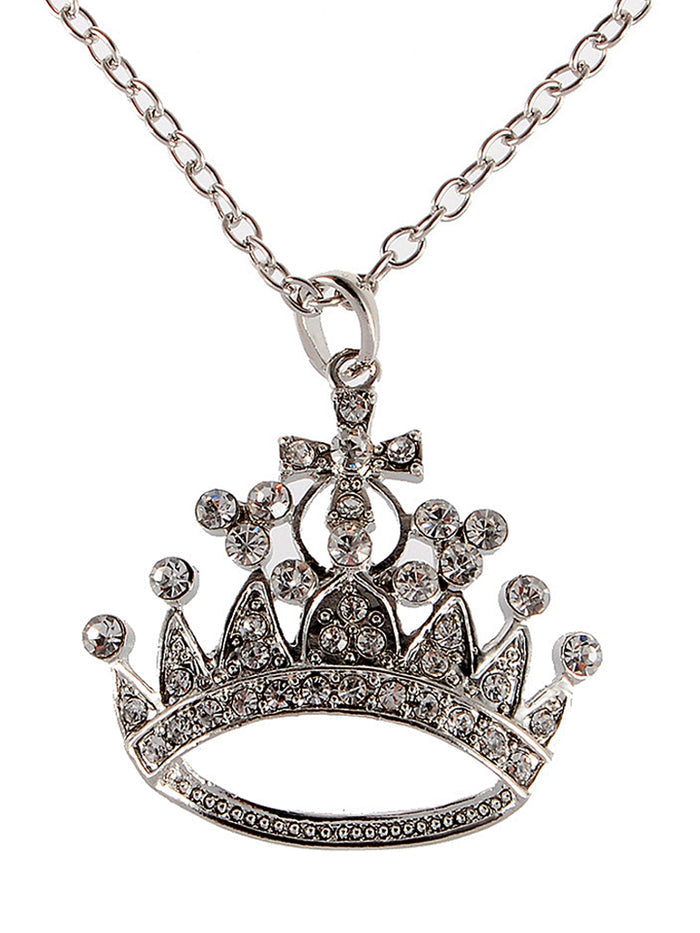 Bling Ice Empress Crown Royal Pendant Necklace - ALILANG.COM