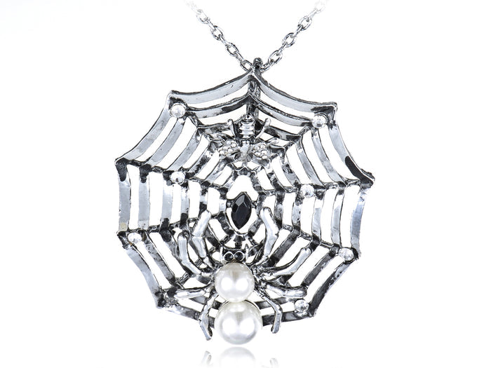 Charlotte's Spidey Web Bead Spider Long Pendant Necklace - ALILANG.COM