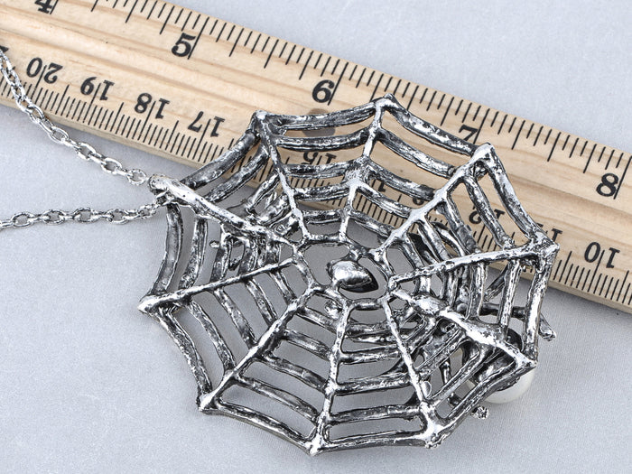 Charlotte's Spidey Web Bead Spider Long Pendant Necklace - ALILANG.COM