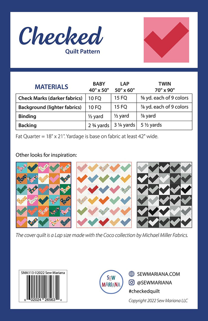 Checked Quilt Pattern - Sew Mariana