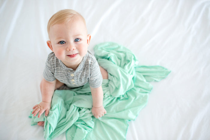 Copper Pearl Knit Swaddle Blanket | Bay