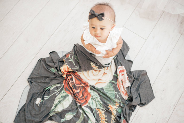 Copper Pearl Knit Swaddle Blanket | Raven