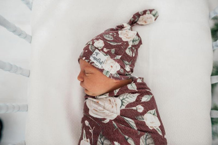Copper Pearl Knit Swaddle Blanket | Scarlet
