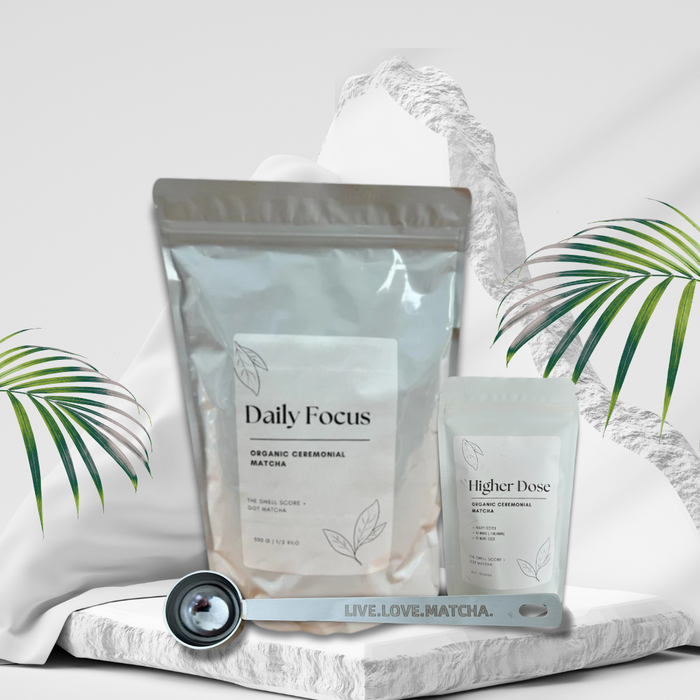 The perfect gift for matcha enthusiasts, the Daily Ceremonial Holiday Gift Set combines two exceptional matcha varieties and a precision matcha scoop.