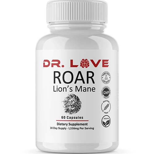 Front view of Dr Love ROAR Lion's Mane