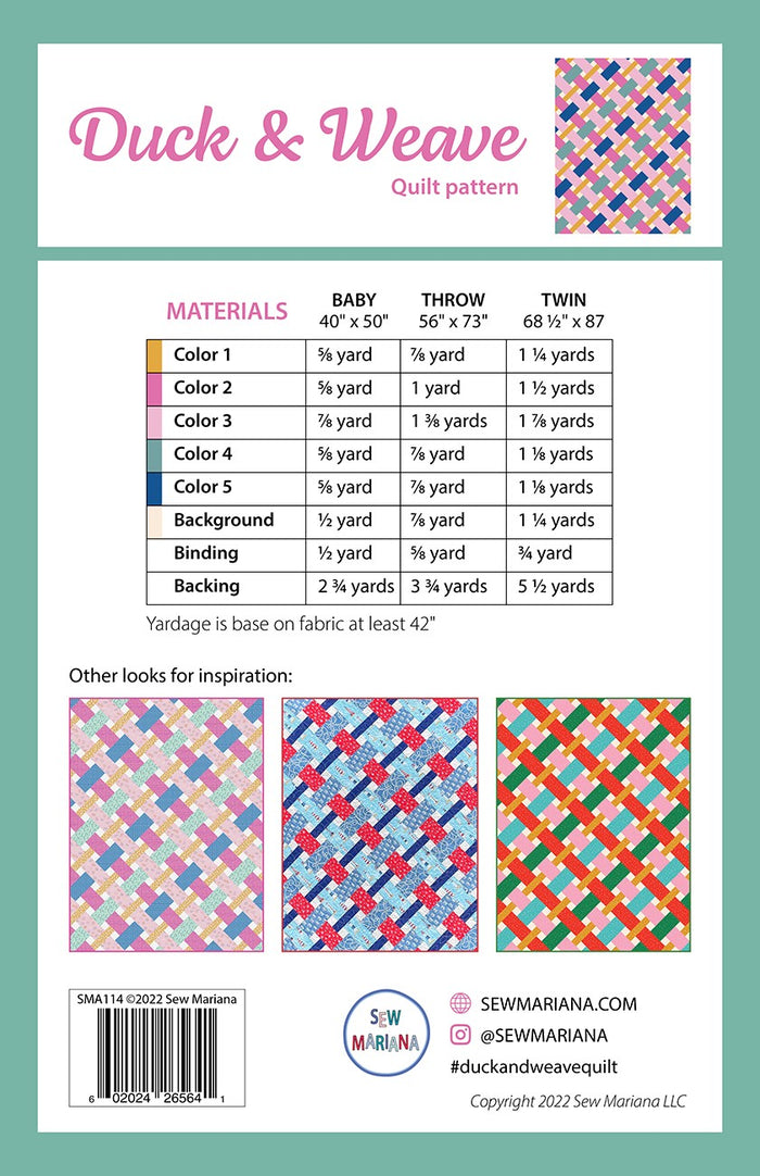 Duck and Weave Quilt Pattern - Sew Mariana