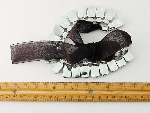 Faceted Smokey Gem Topaz Light Smokey Ribbon Bib Necklace