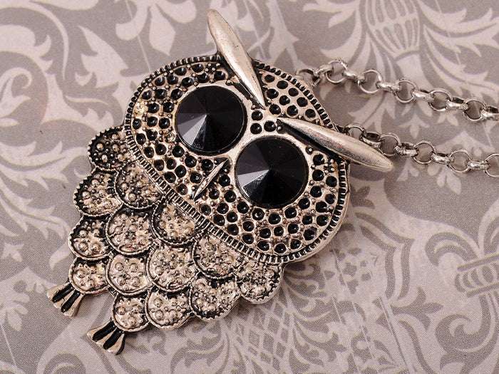 Fat Angry Curious Bird Owl Pendant Necklace