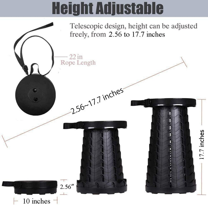 adjustable height ranging from 2.56 to 17.7 inches