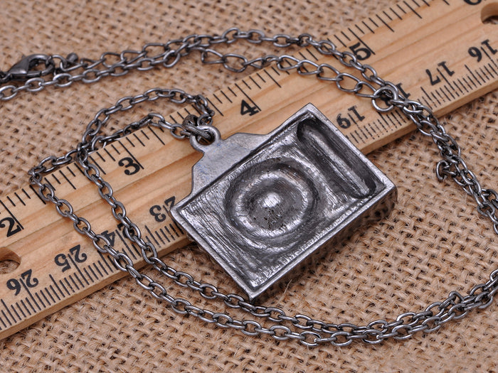 Flashy Loud Encrust Camera Pendant Necklace