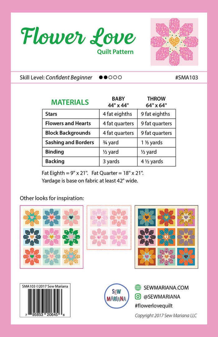 Flower Love Quilt Pattern - Sew Mariana