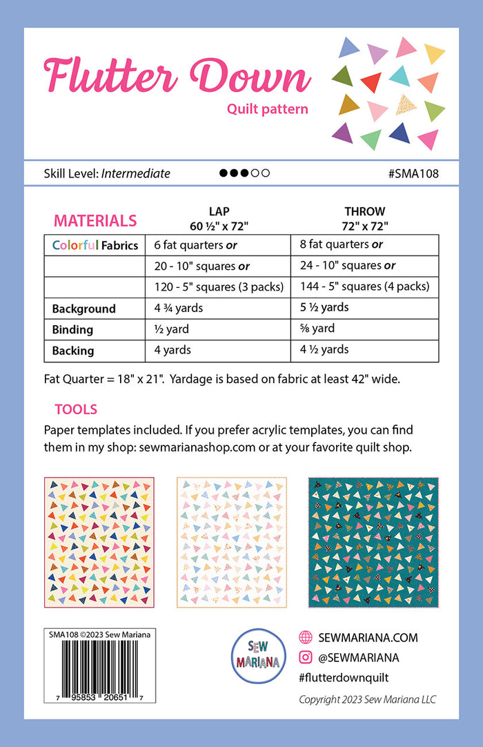 Flutter Down Pattern - Sew Mariana