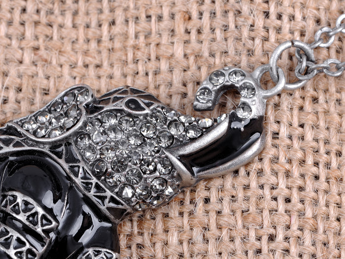 Grey Tribal Aztec Sitting Black Elephant
