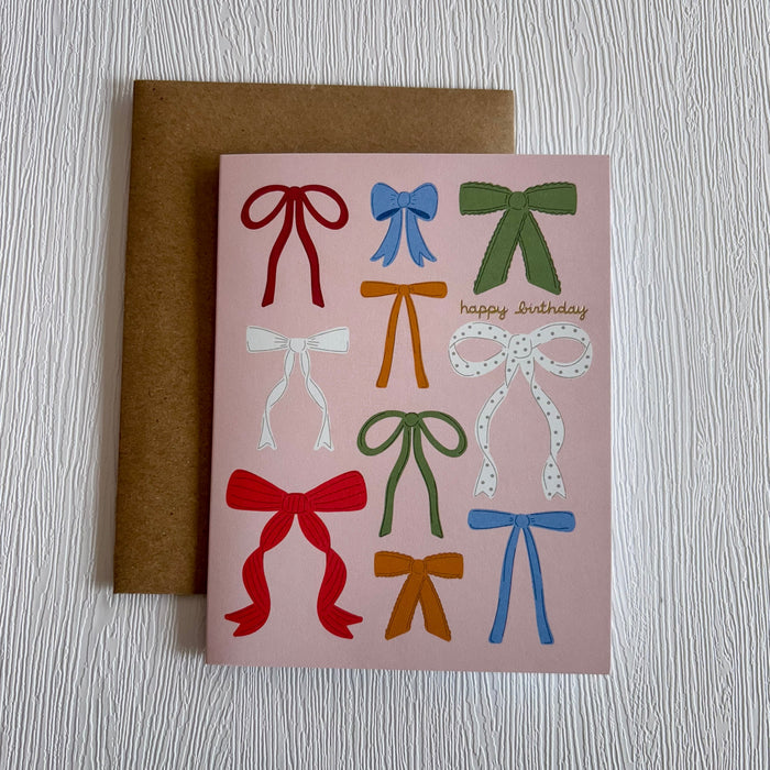 Happy Birthday Coquette Bows Greeting Card - Lyla's: Clothing & Gifts - Online and Rockwall Texas Boutique