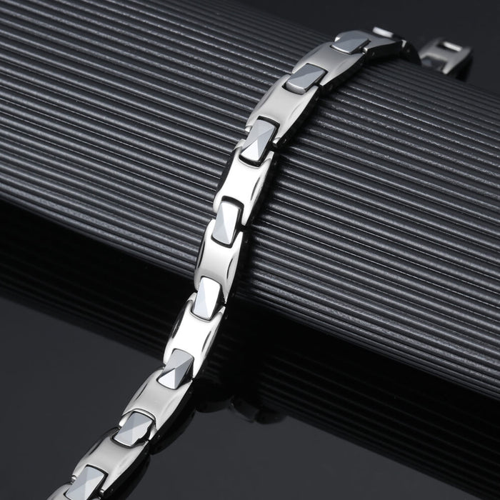 HealthyLine Tungsten Energy Bracelet 4-in-1. Silver Color. Model TUB080S