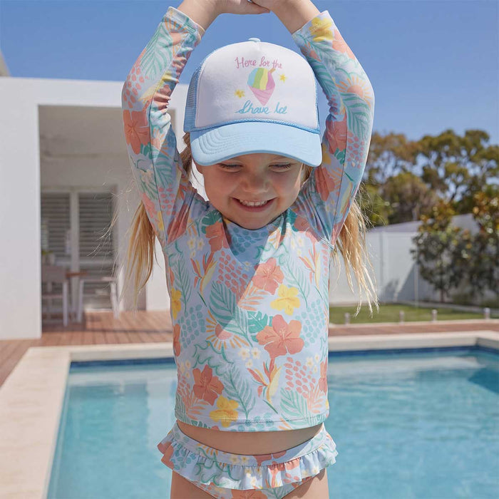 Here for the Shave Ice Skyblue Keiki Trucker Hat