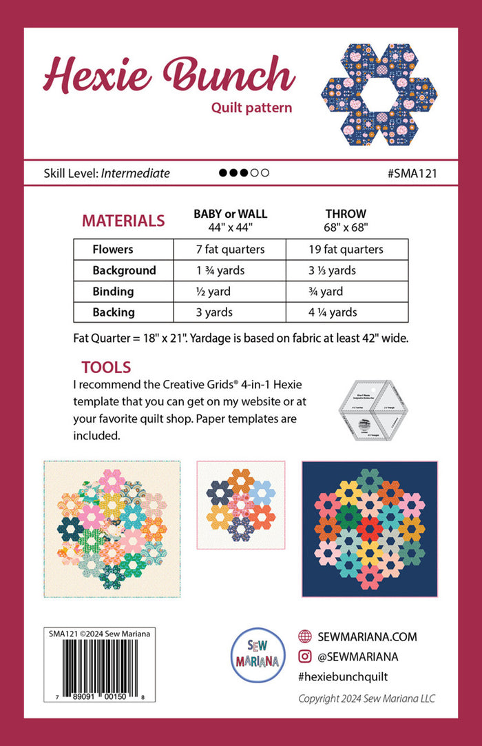 Hexie Bunch Quilt Pattern - Sew Mariana