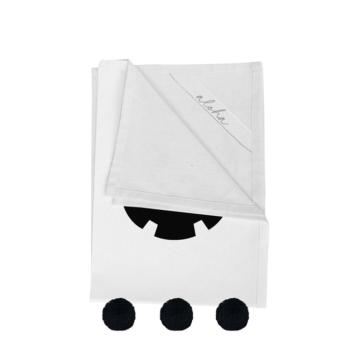 Hibiscus Boo White Flour Sack Kitchen Towel
