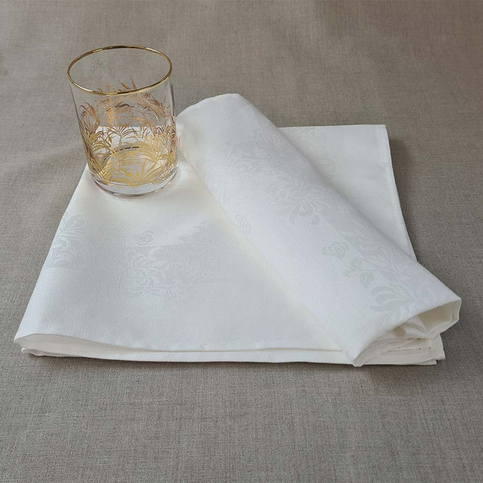 Irish Linen Single Damask Chrysanthemum Table Linens
