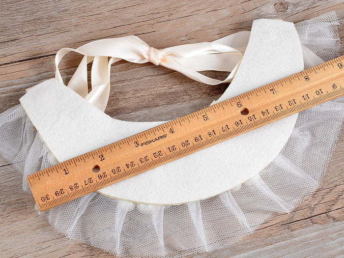 Ivory White Lolita Bridal Floral Pearl Beaded Fabric Ribbon Bib Necklace - ALILANG.COM