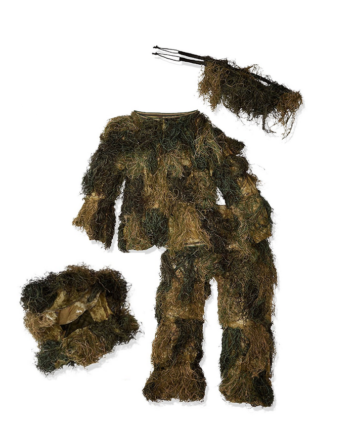 Kids Woodland Camo 5 Piece Ghillie Suit - GhillieSuitShop