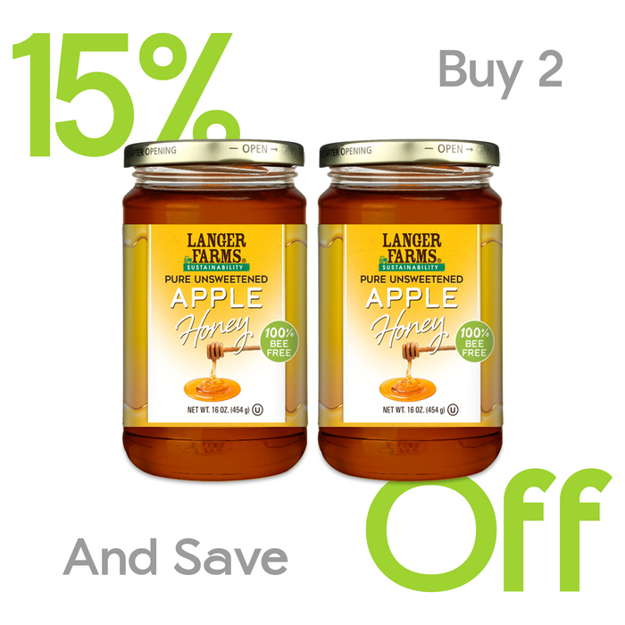 Langer Farms Apple Honey 16oz, Vegan Honey Alternative