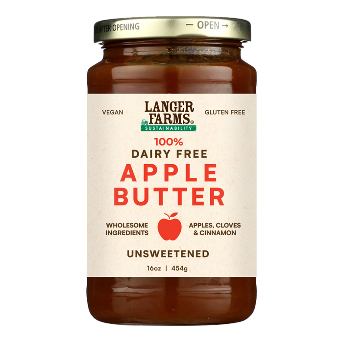 Langer Farms Unsweetened Apple Butter, 16oz, Dairy Free