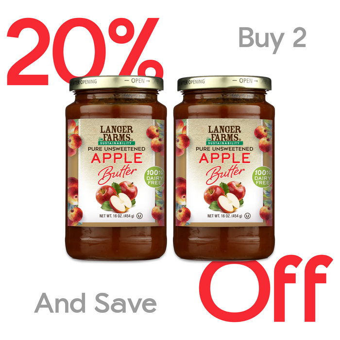 Langer Farms Unsweetened Apple Butter, 16oz, Dairy Free