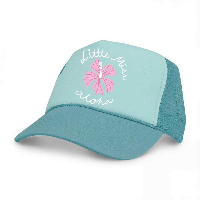 Little Miss Aloha Aqua Keiki Trucker Hat