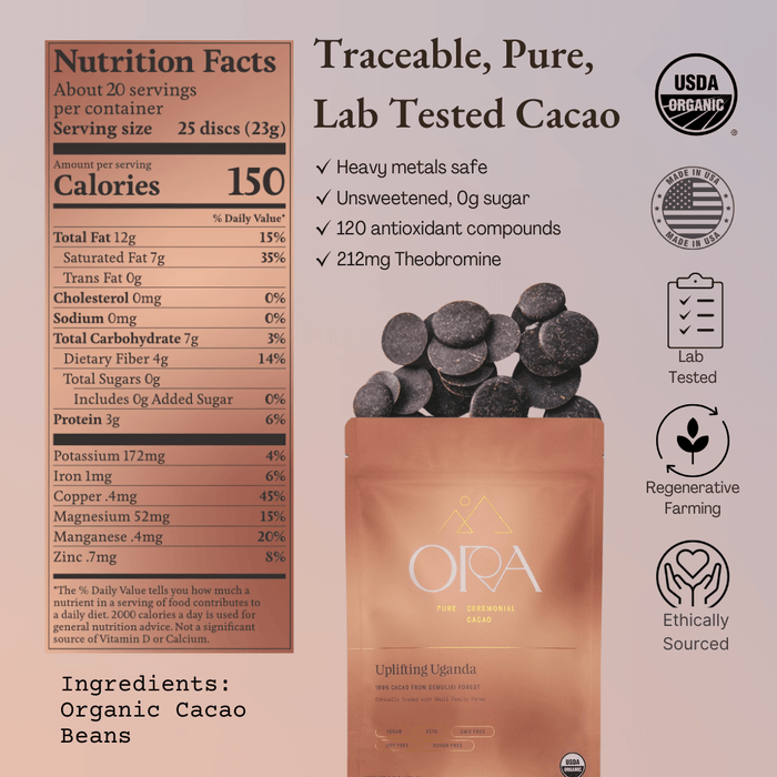 Ora Cacao Uplifting Uganda- Nutrition Facts
