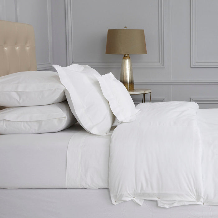 Peter Reed Extra Long 200tc Single White Egyptian Cotton Fitted Sheets