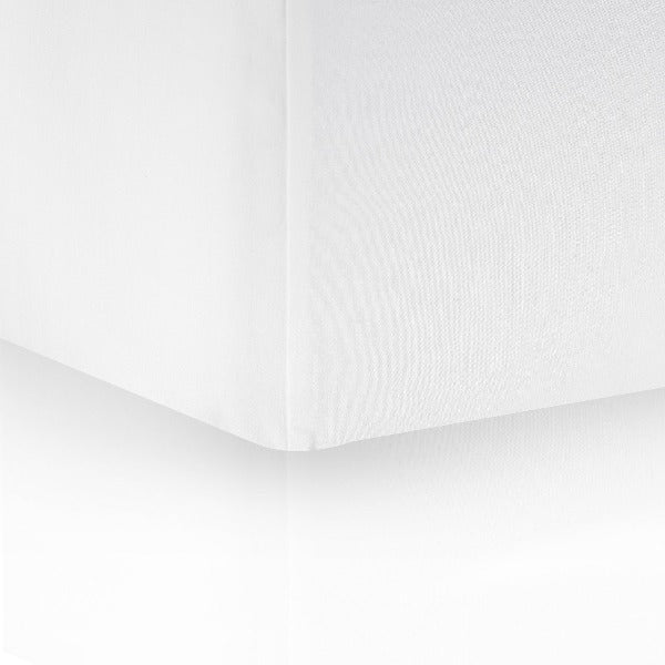 Peter Reed Extra Long 200tc Single White Egyptian Cotton Fitted Sheets