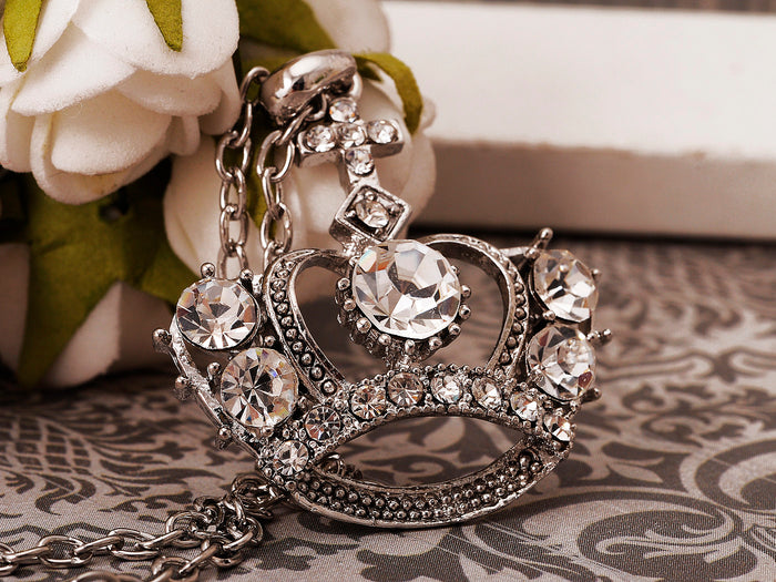 Pope King Queen Royal Crown Fancy Pendant Necklace