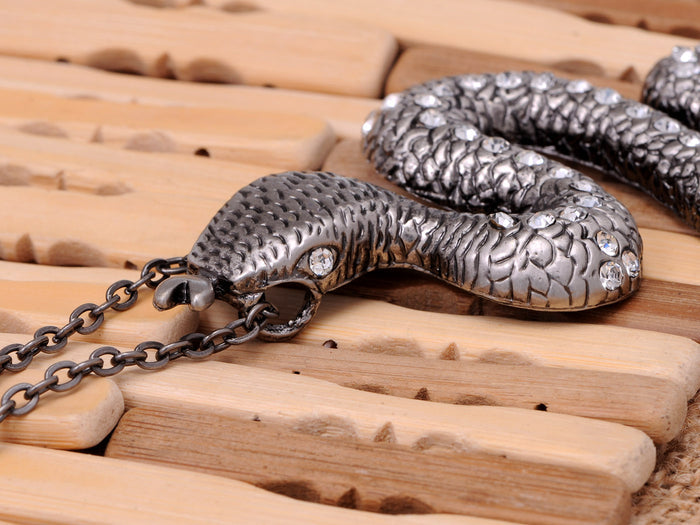 Reptile Slithering Snake Pendant Necklace - ALILANG.COM